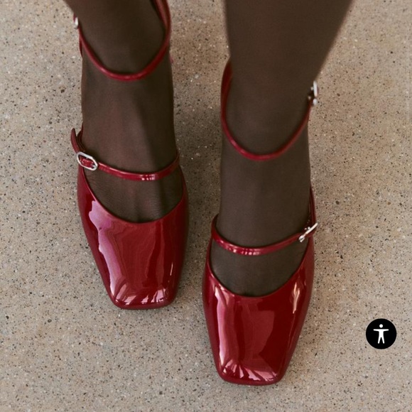 Zara red block high heel Mary Janes - Picture 2 of 7